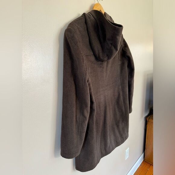 SALE! Brown Vintage L.L. Bean Hooded Duffel Coat Size L EUC - Picture 4 of 6